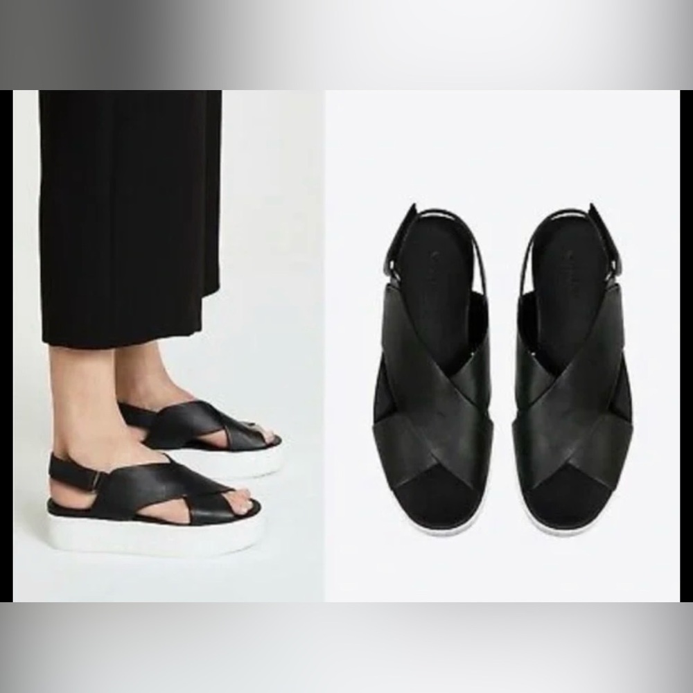 Vince Weslan Criss Cross Leather Sandal Platform